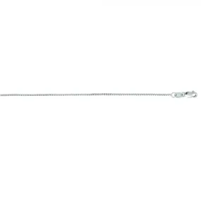 14k White Gold Box Chain, 18"