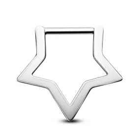 16G/14G Titanium Star Clicker Septum Ring