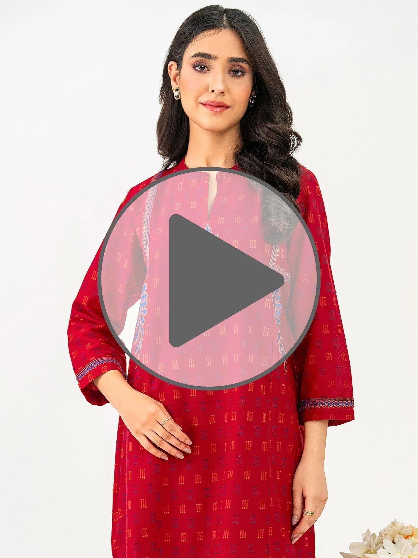 2 Piece Jacquard Suit-Embroidered (Pret)