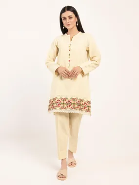 2 Piece Khaddar Suit-Embroidered (Pret)