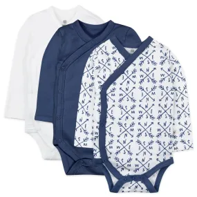 3-Pack Organic Cotton Long Sleeve Side-Snap Bodysuits