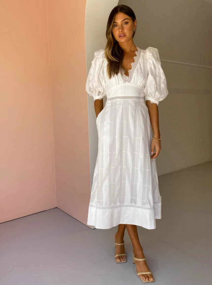 Acler Grampian Dress in Ivory Check