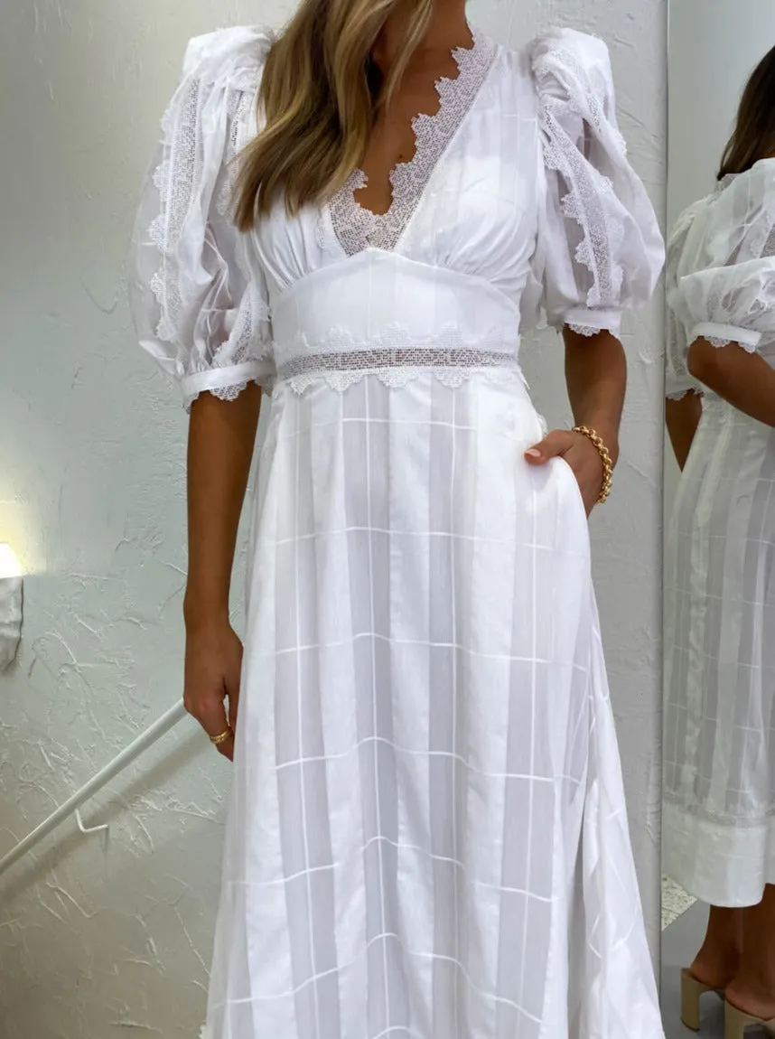 Acler Grampian Dress in Ivory Check