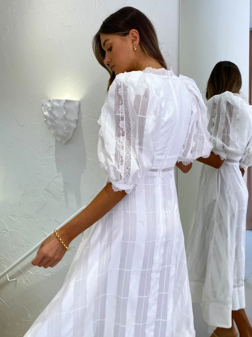 Acler Grampian Dress in Ivory Check