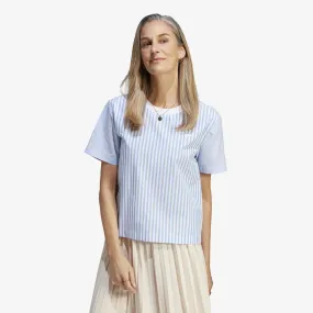 Adidas Originals | WMN'S PREMIUM ESSENTIALS POPLIN TEE  { WHITE/BLUE