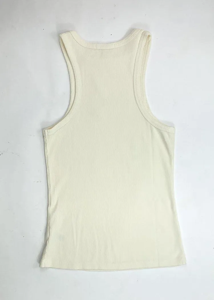Agolde Organic Cotton Rib Ivory Tank - Paste