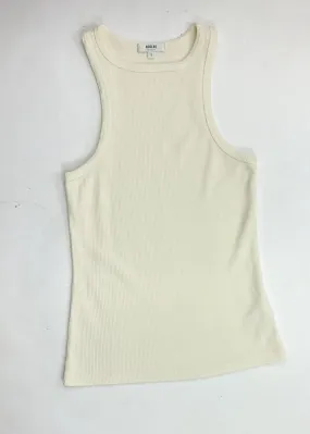 Agolde Organic Cotton Rib Ivory Tank - Paste