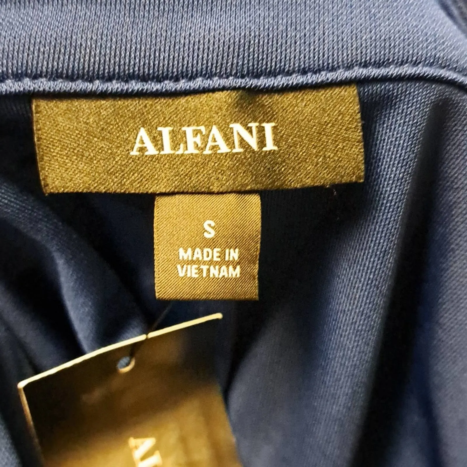 Alfani Tie Waist Shirt dress Navy Small