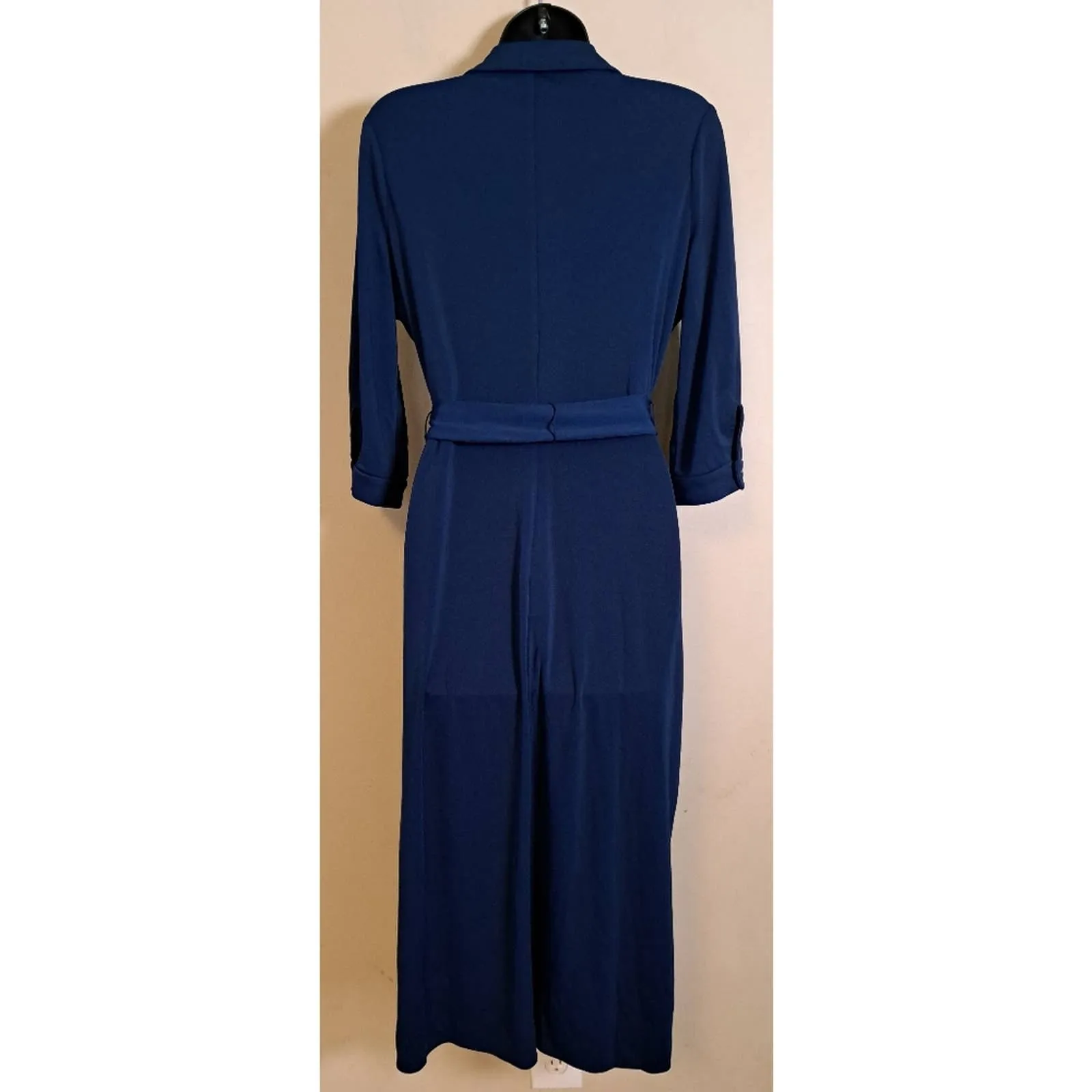 Alfani Tie Waist Shirt dress Navy Small