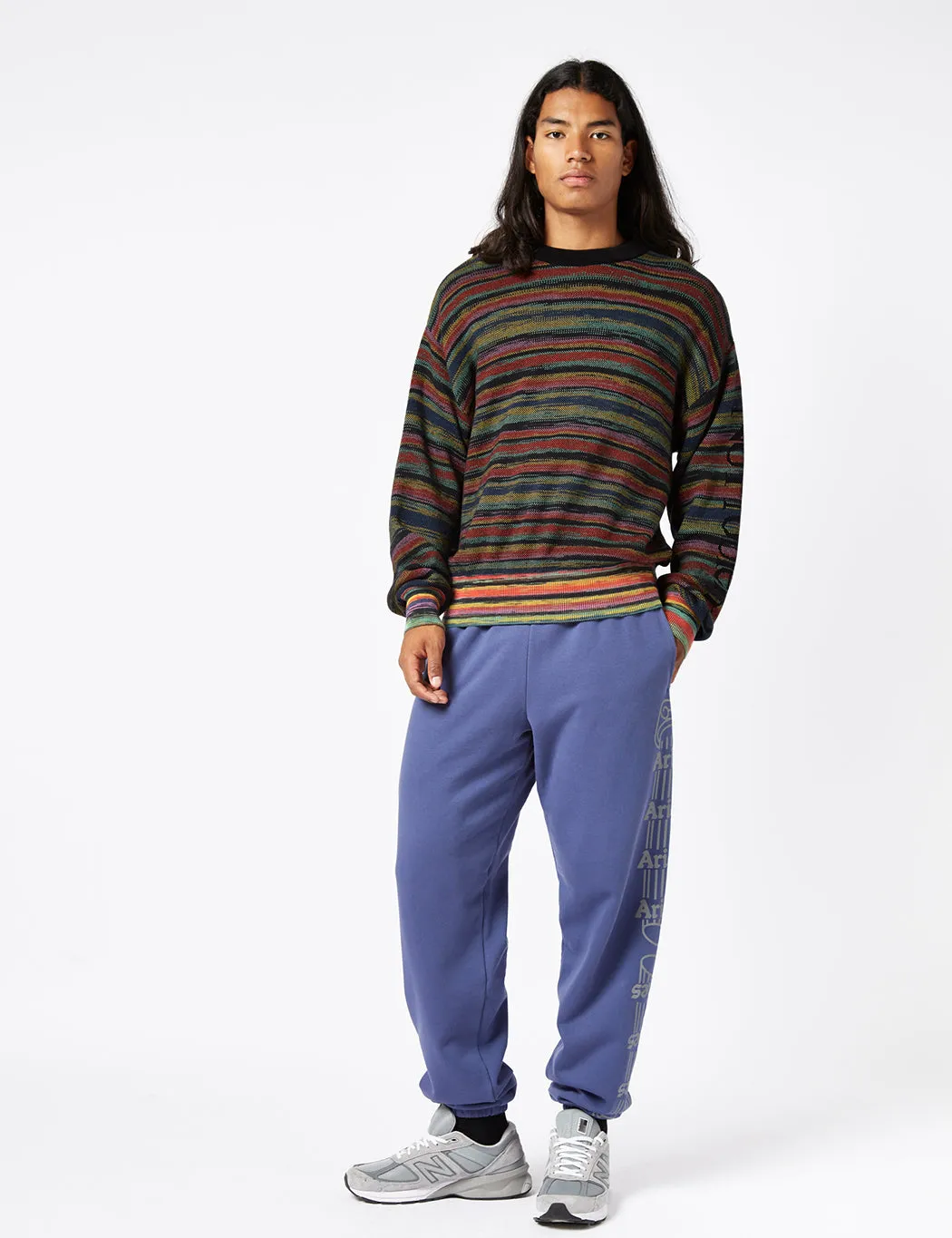 Aries Space Dye Problemo Knit (Organic) - Multi Blue