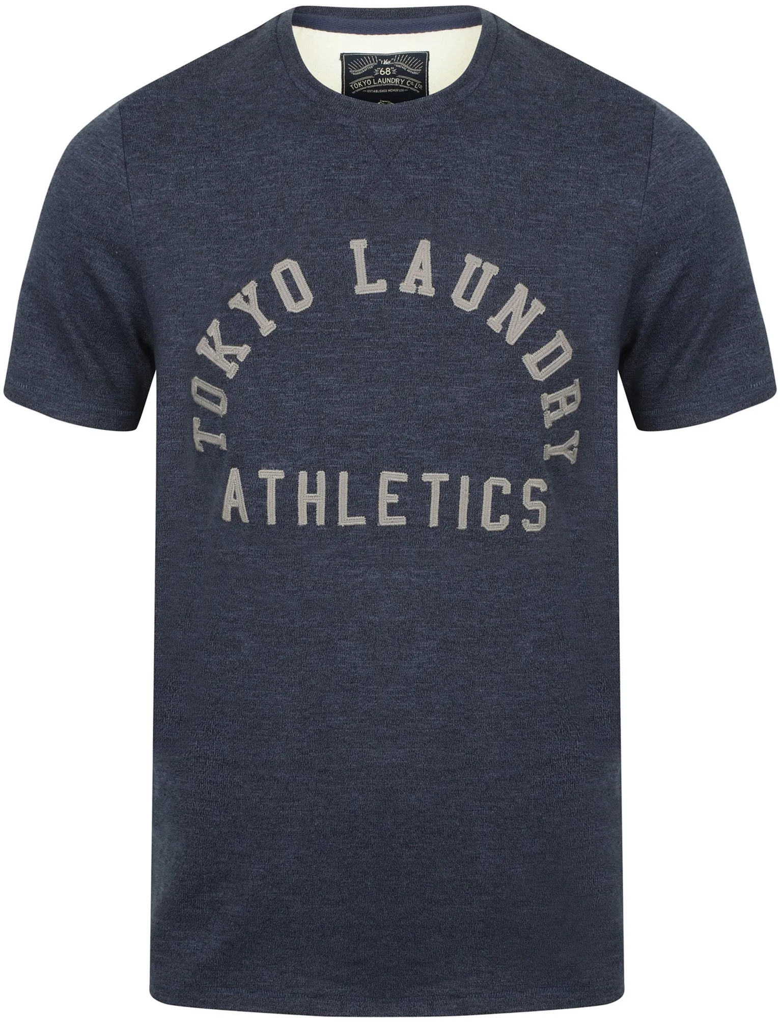 Aspenburg Applique Cotton Jersey T-Shirt In Gray Blue / Black - Tokyo Laundry