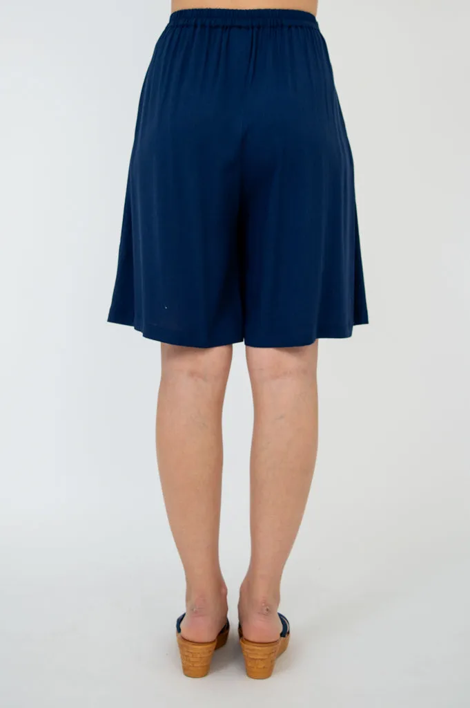 Betty Shorts, Indigo, Linen Bamboo