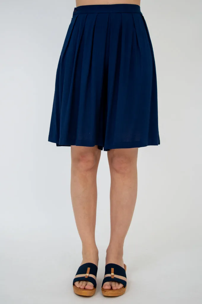 Betty Shorts, Indigo, Linen Bamboo