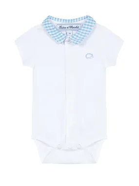 Bodysuit - White with gingham collar