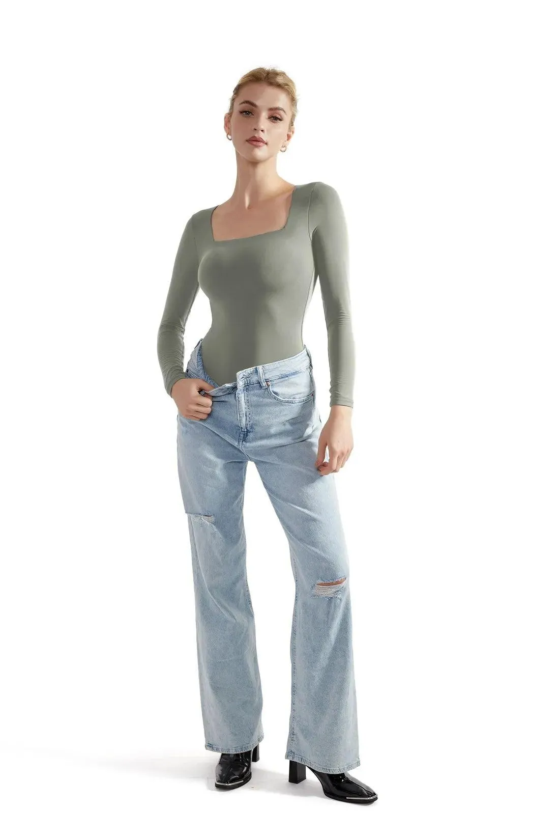 Buttery Soft Square Neck Bodysuit - Long Sleeve