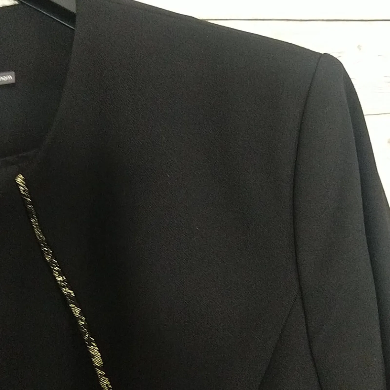 Calvin Klein Zipper Blazer Jacket 8 Black Gold