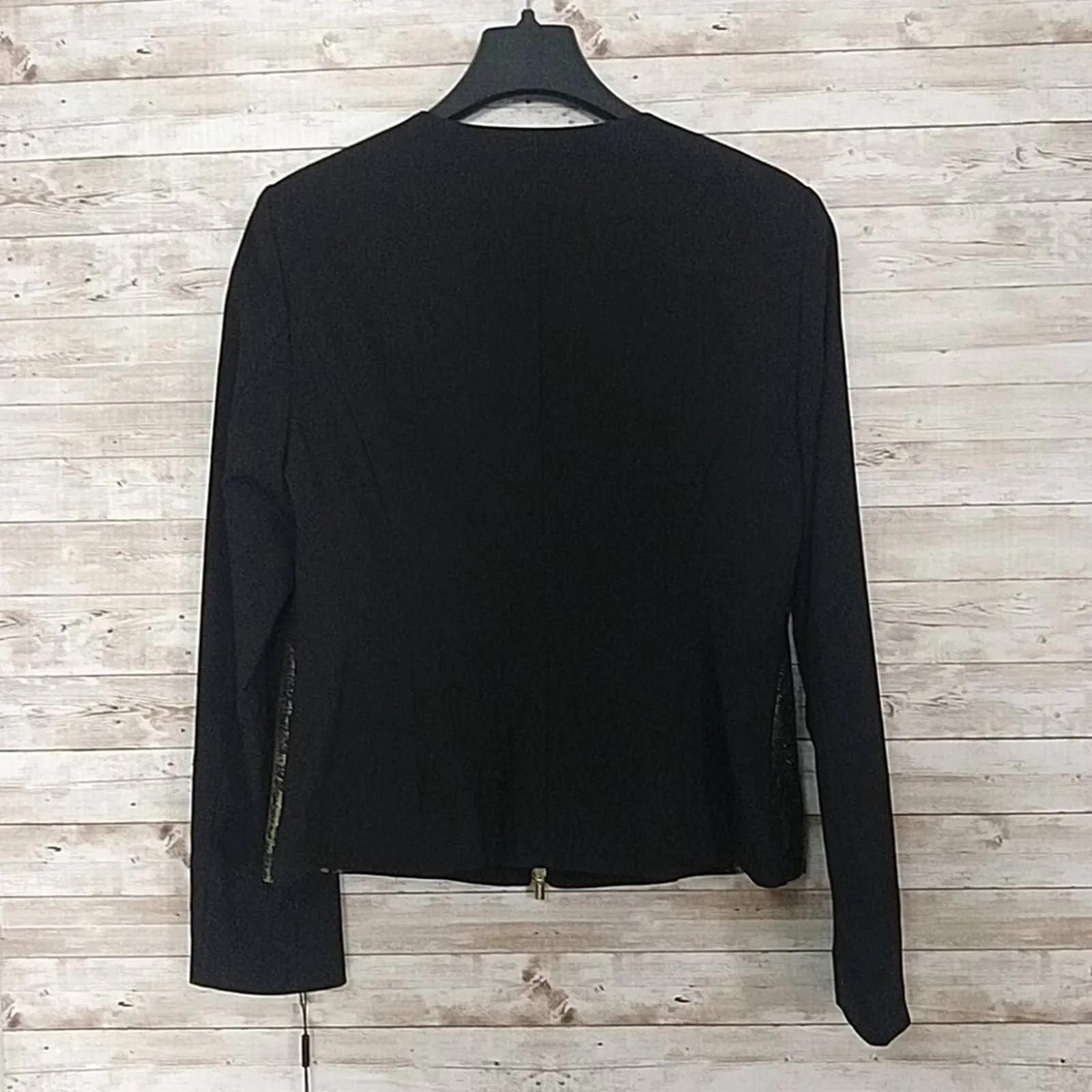 Calvin Klein Zipper Blazer Jacket 8 Black Gold