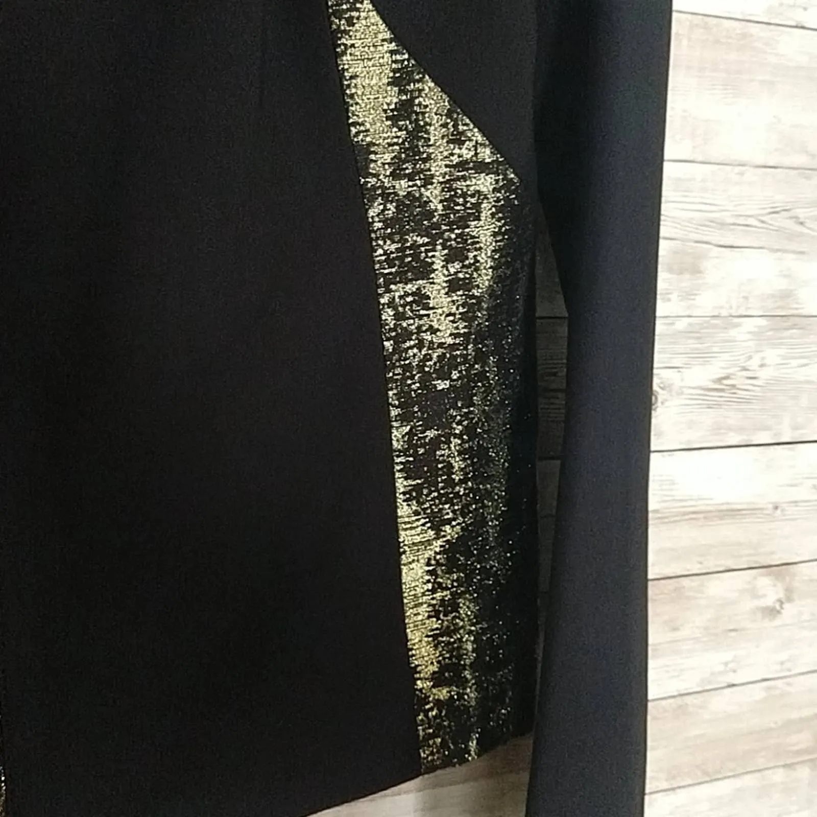 Calvin Klein Zipper Blazer Jacket 8 Black Gold
