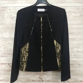 Calvin Klein Zipper Blazer Jacket 8 Black Gold