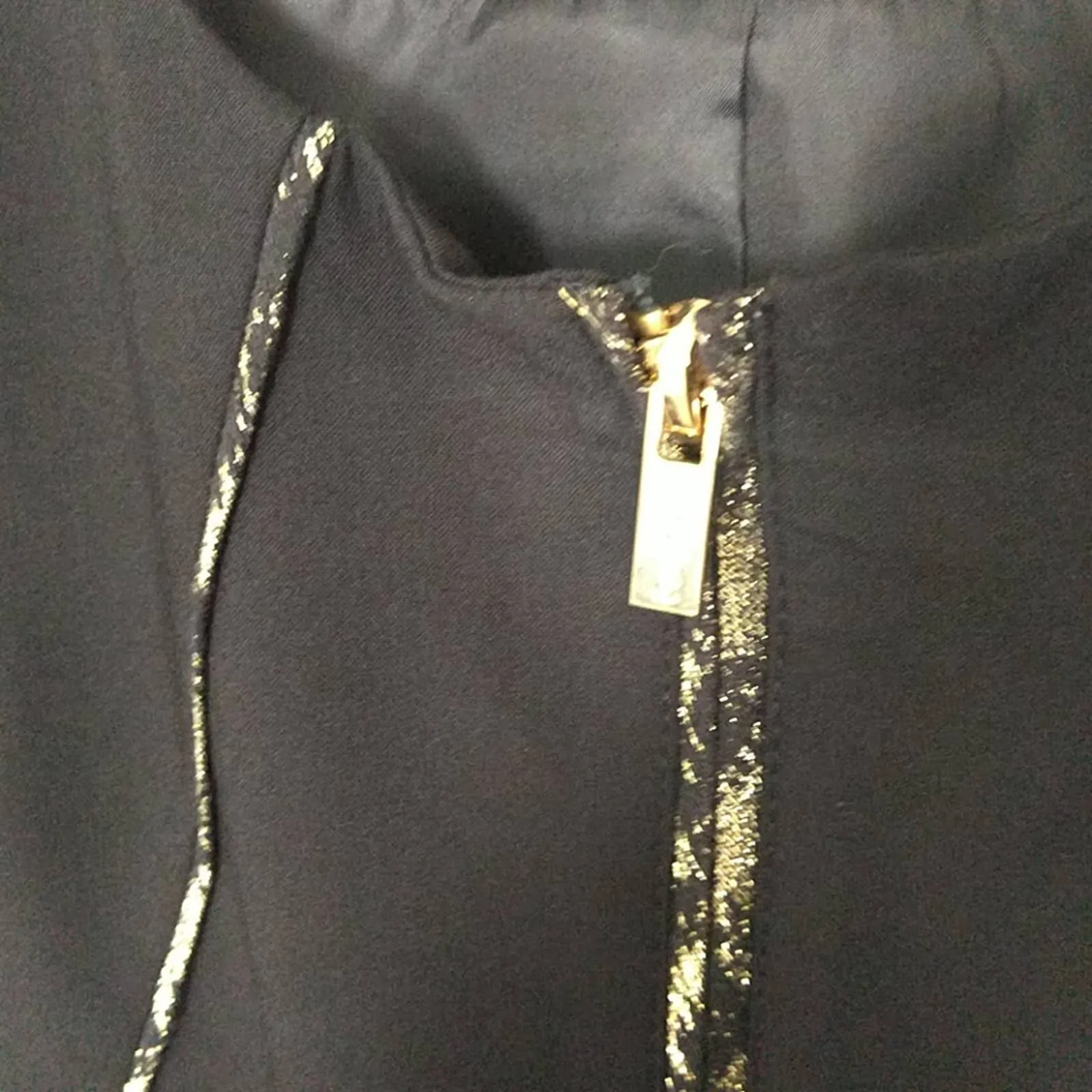 Calvin Klein Zipper Blazer Jacket 8 Black Gold