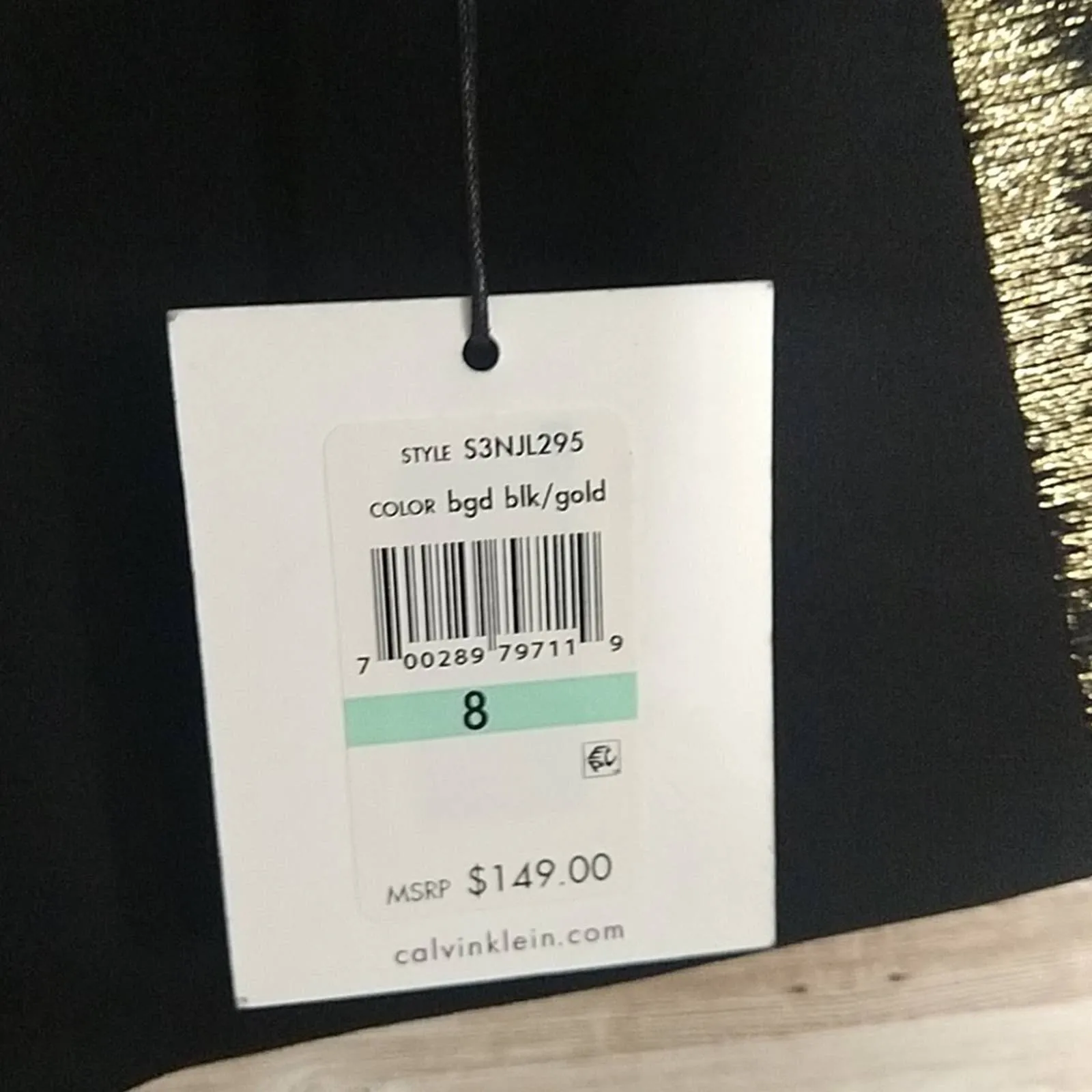 Calvin Klein Zipper Blazer Jacket 8 Black Gold