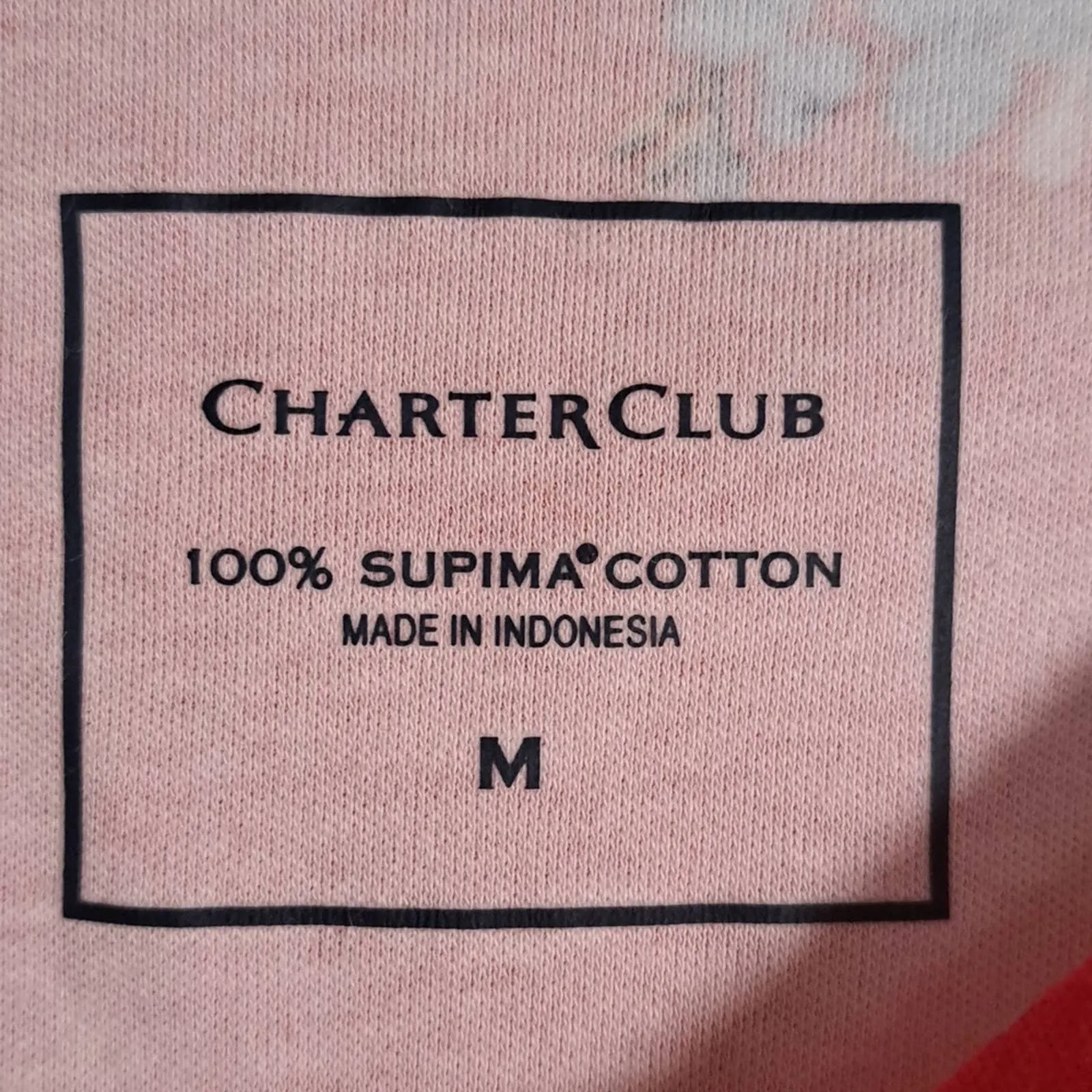 Charter Club Floral-Print Quarter-Sleeve Cotton Top Medium