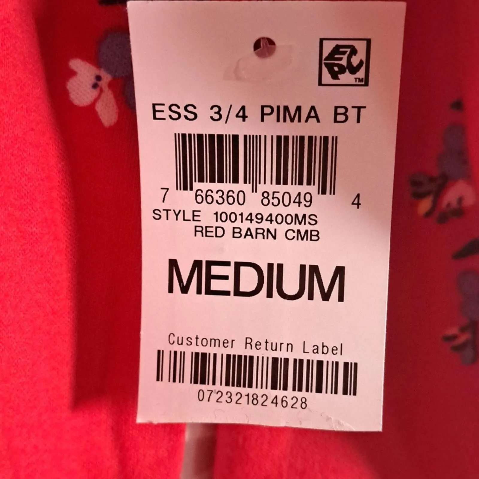 Charter Club Floral-Print Quarter-Sleeve Cotton Top Medium