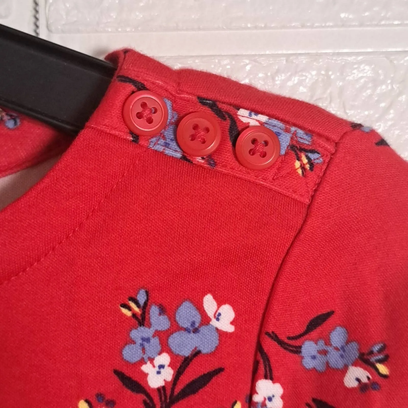 Charter Club Floral-Print Quarter-Sleeve Cotton Top Medium