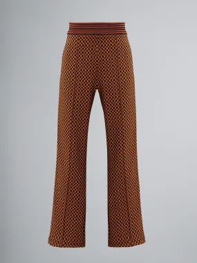 CHECK JACQUARD JERSEY TRACK TROUSERS