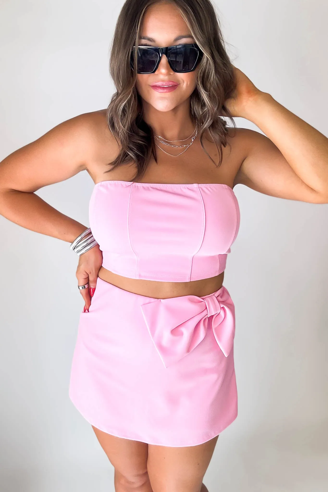 Chic Stitch Pink Tube Top