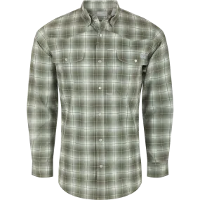 Cinco Ranch Western Fall Plaid Button-Down Long Sleeve Shirt