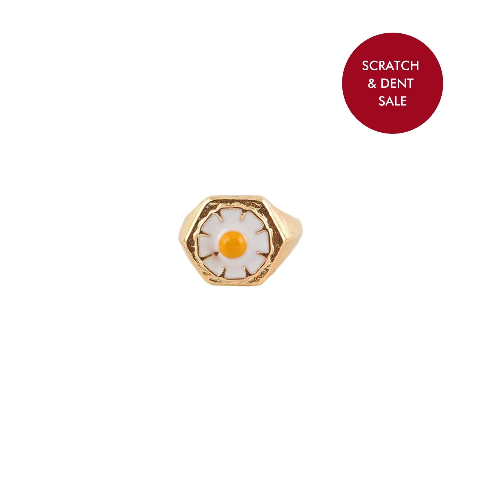 Dainty Daisy Signet Ring - Sample
