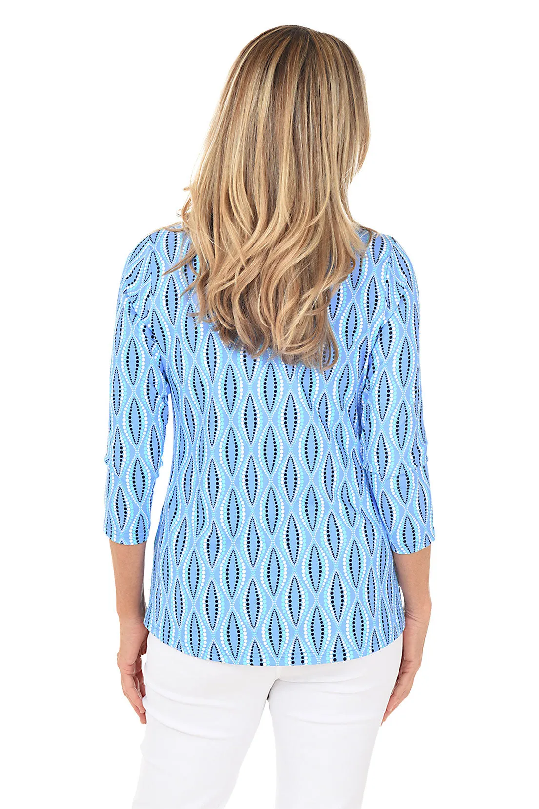 Dot Your Eyes Ruffle Neck UPF50  Top
