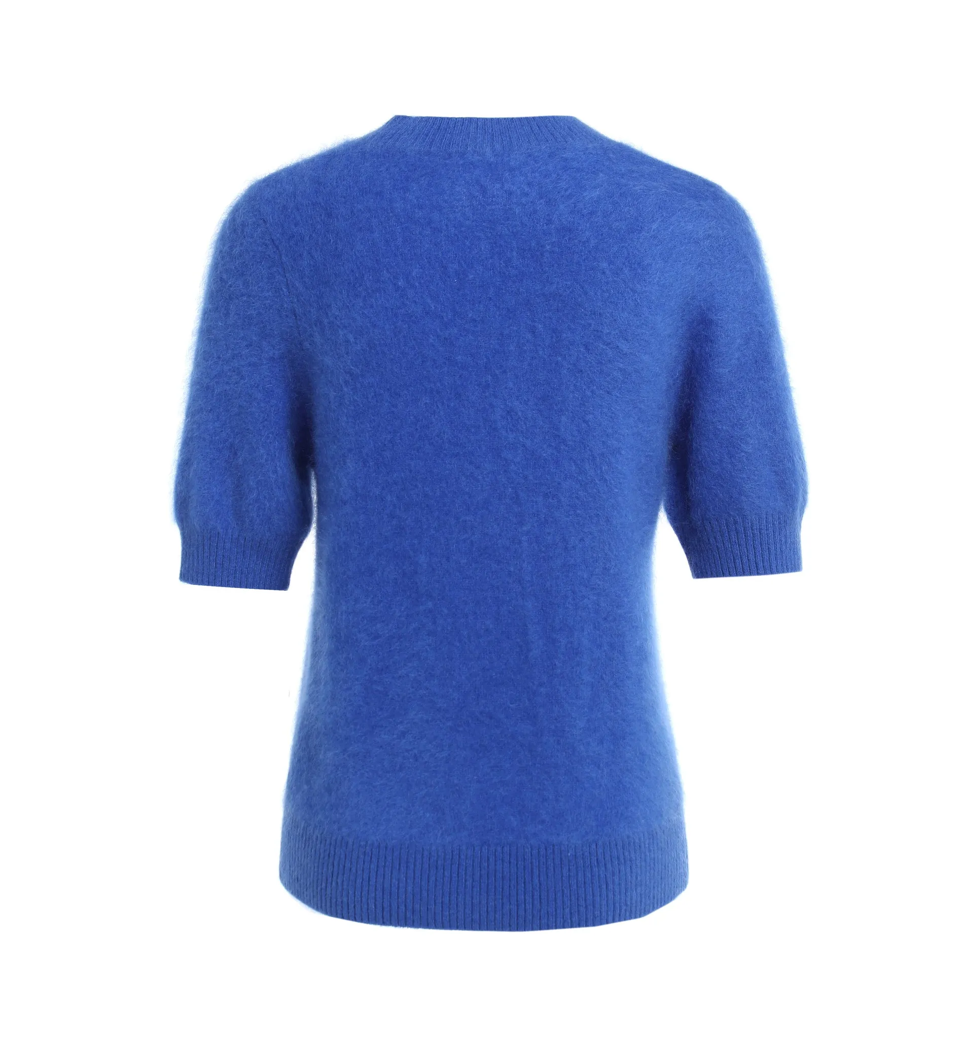 Fleecy Short-Sleeved Brushed Cashmere Top