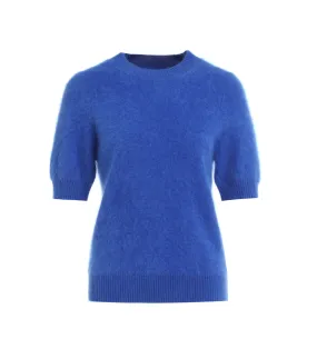 Fleecy Short-Sleeved Brushed Cashmere Top