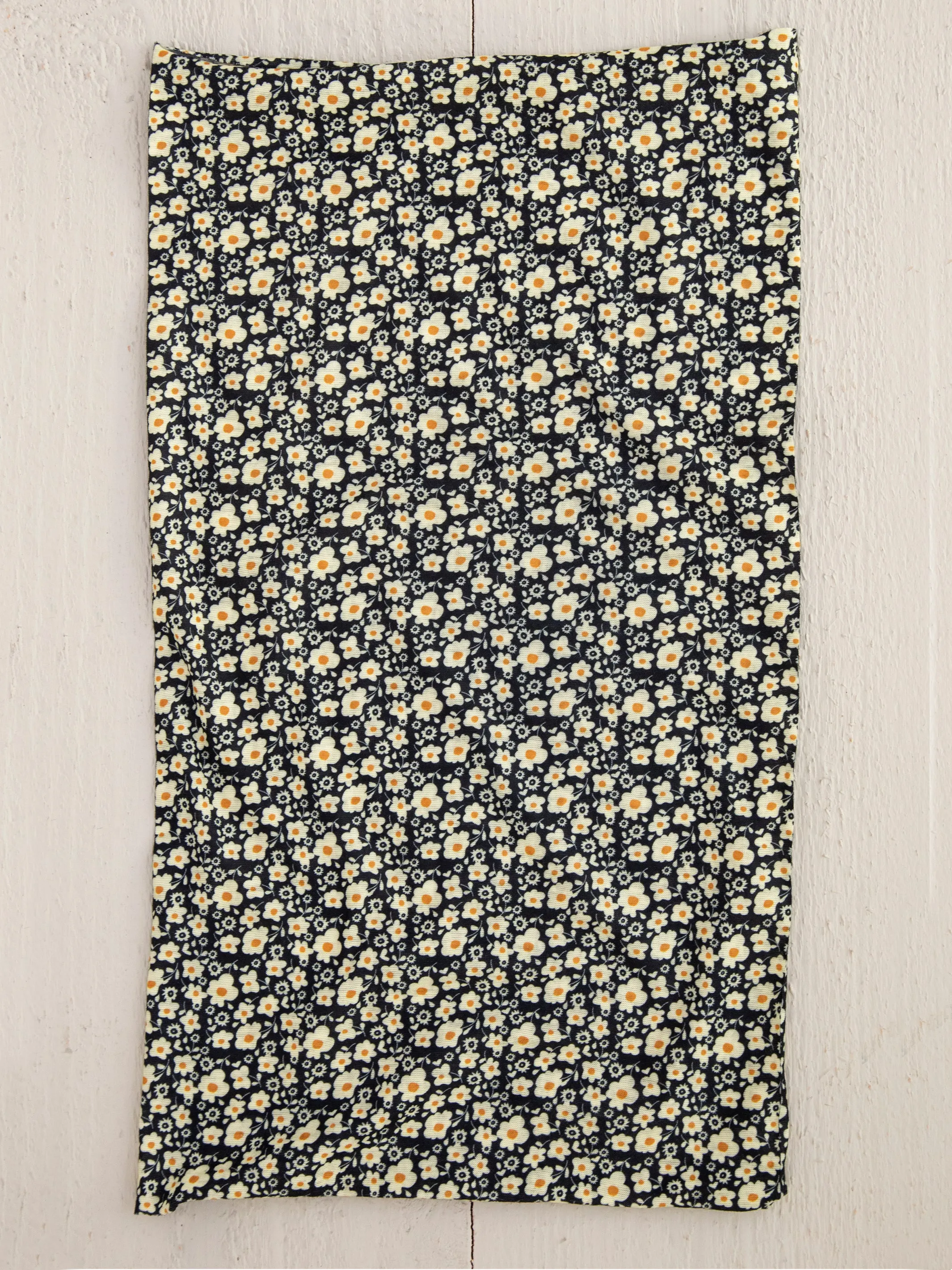 Full Boho Bandeau® Headband - Black And Cream Floral