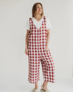 Grace Brick Check Dungarees