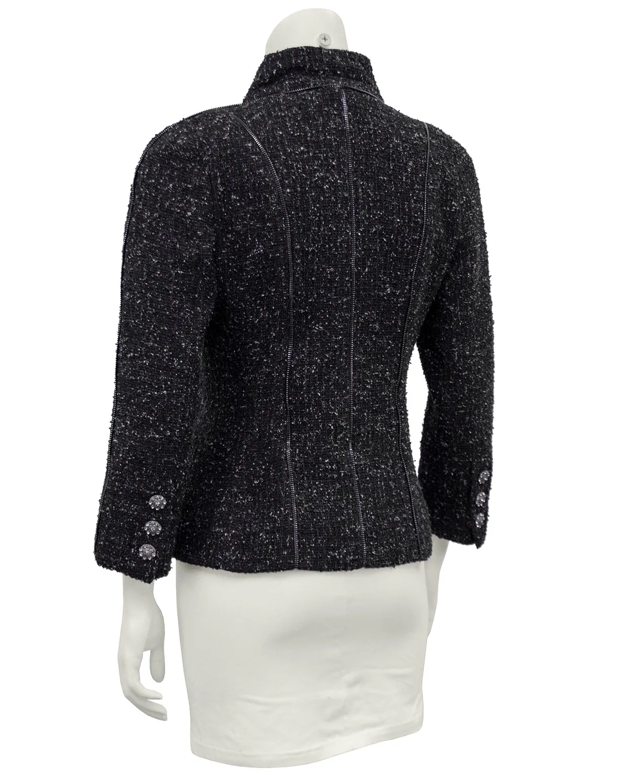 Grey Boucle Double Breasted Blazer