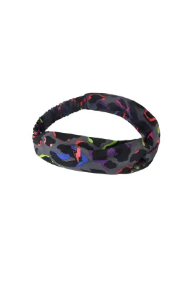 Grey with Rainbow Shadow Leopard Headband