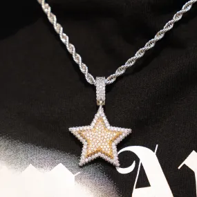 Iced Star Pendant - White Gold