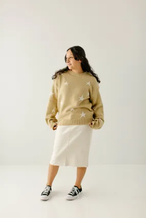 'Kayden' Star Detail Sweater in Taupe FINAL SALE