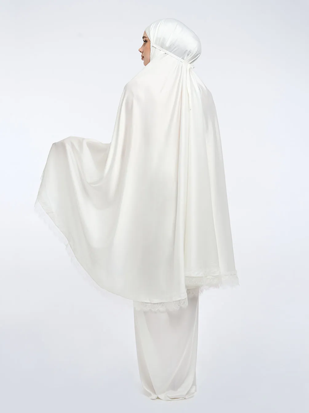 LACE PRAYER SET PLAIN WHITE