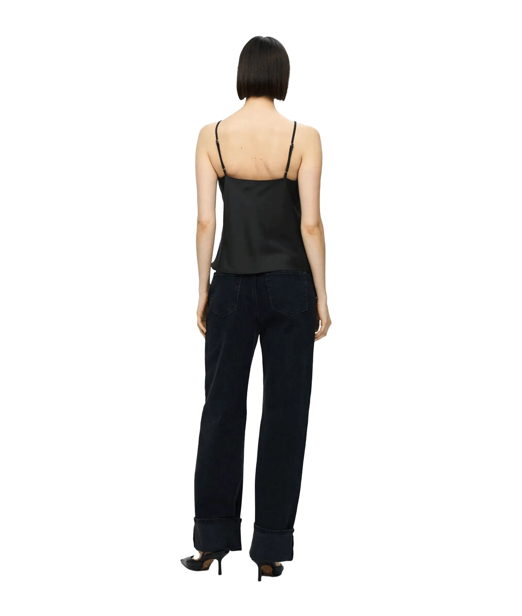 Lace Strap Top - Black