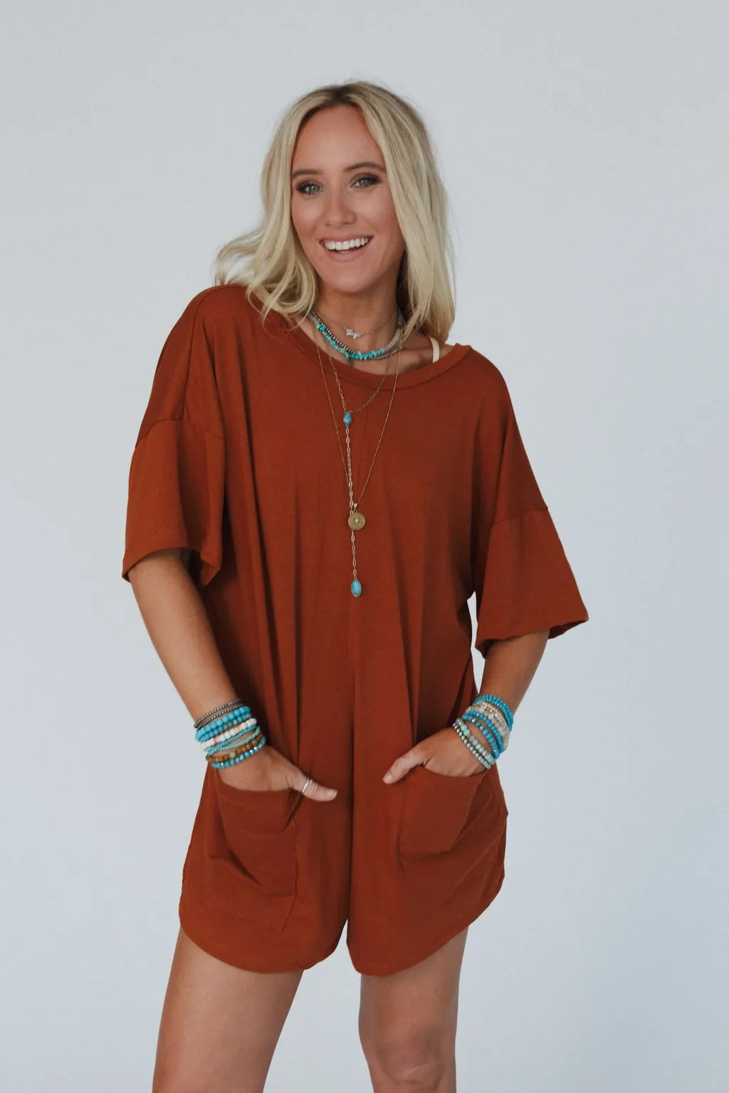 Mellow Mood Romper - Ginger