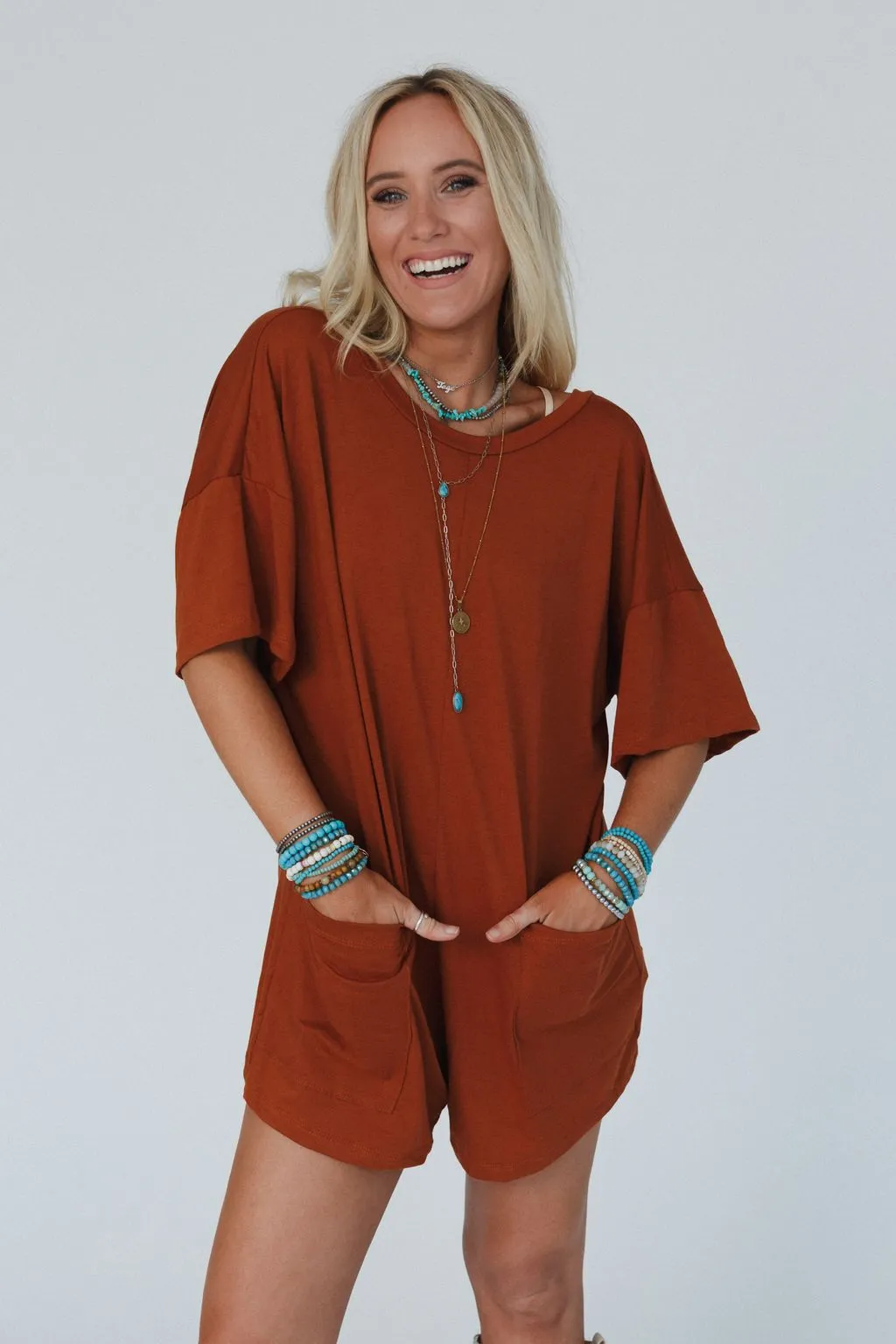 Mellow Mood Romper - Ginger