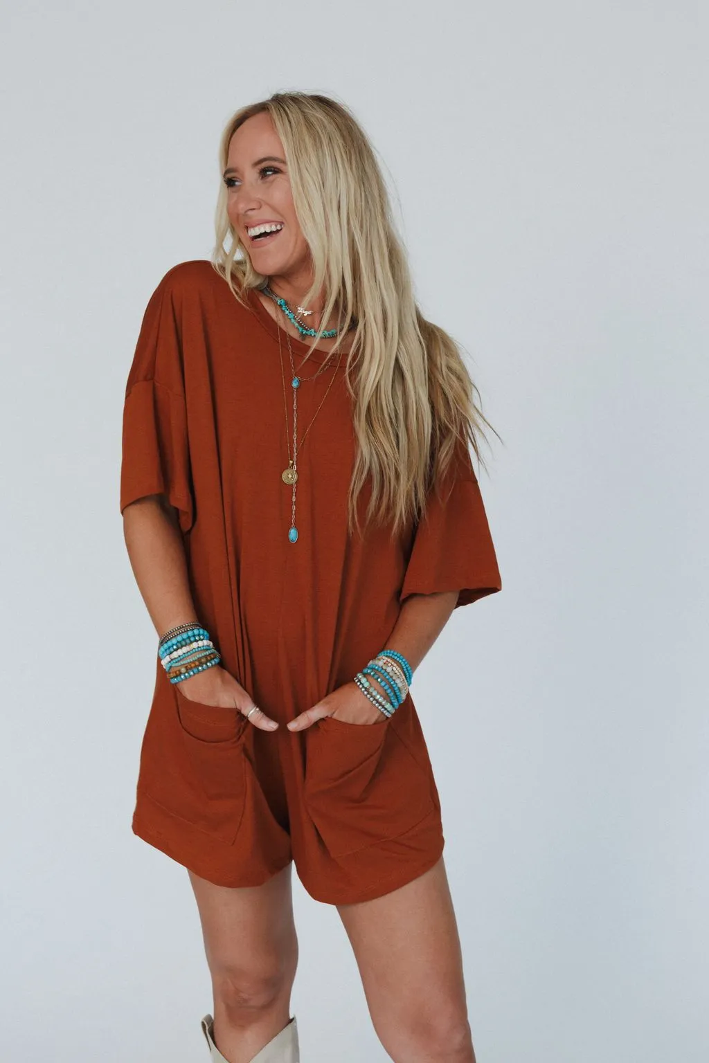Mellow Mood Romper - Ginger