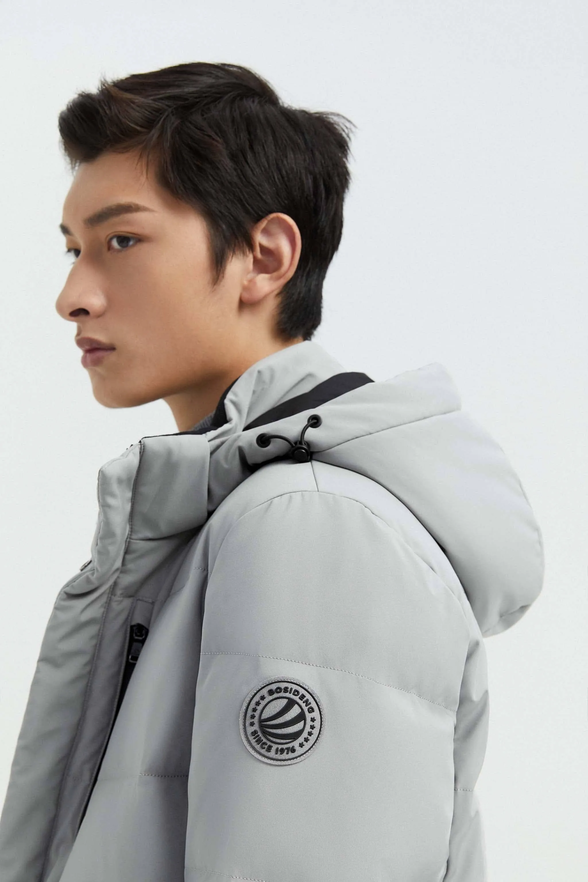 Men's detachable hood cropped jacket