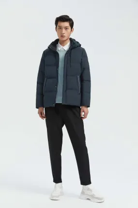 Men's detachable hood cropped jacket