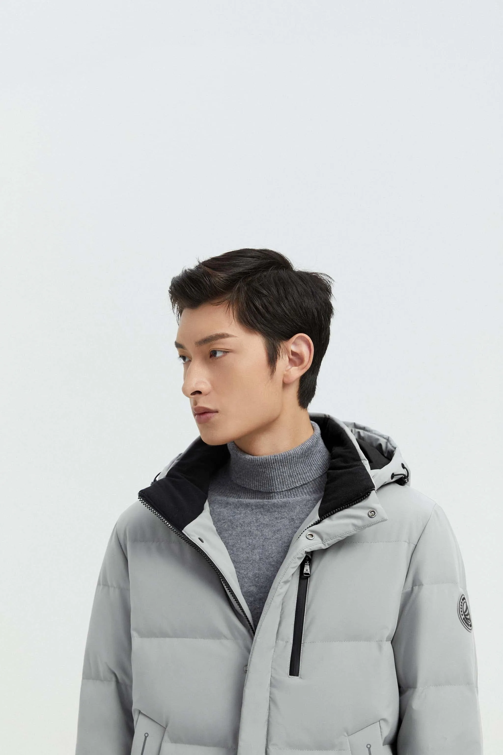 Men's detachable hood cropped jacket