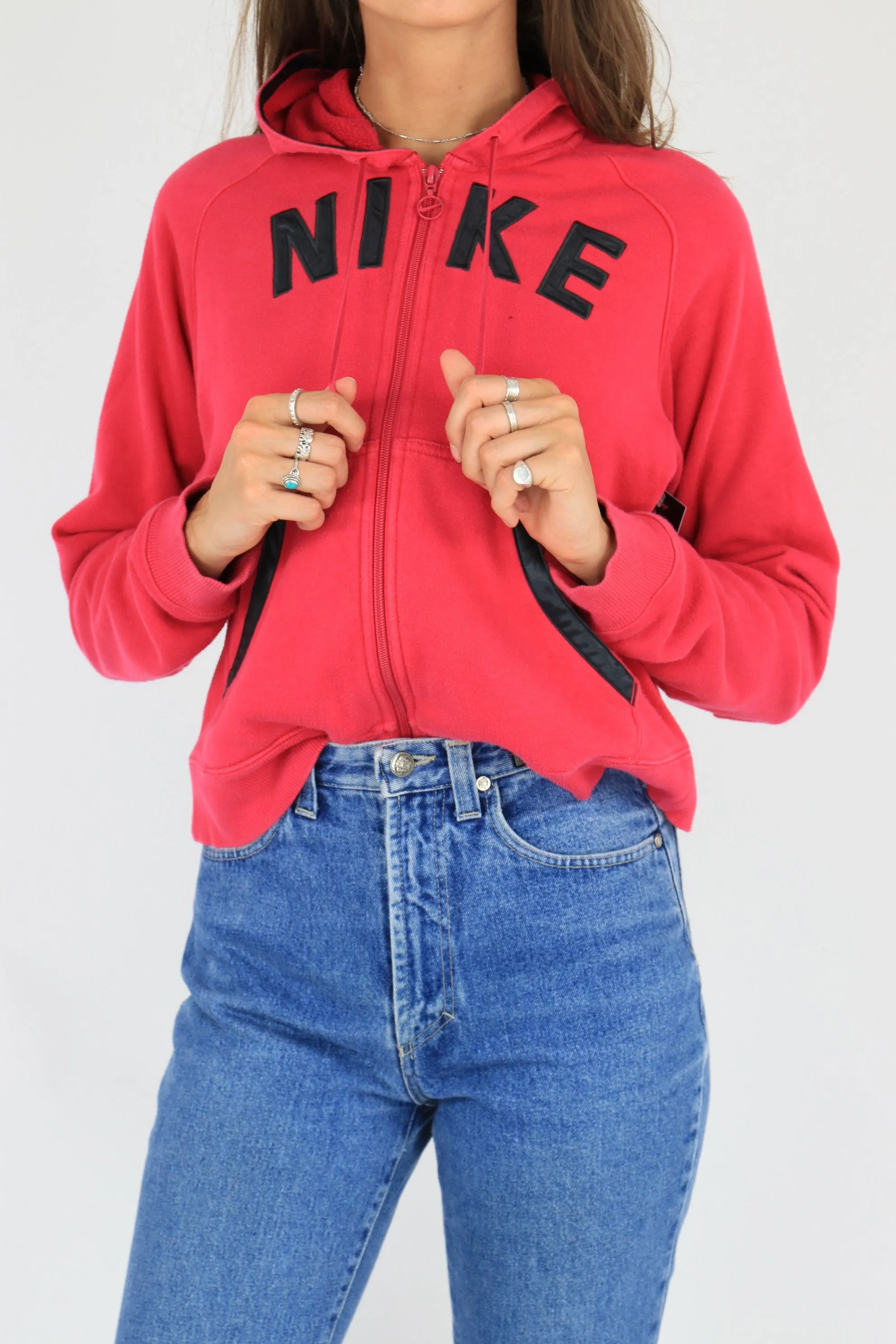 Nike Zip Hoodie Pink Medium